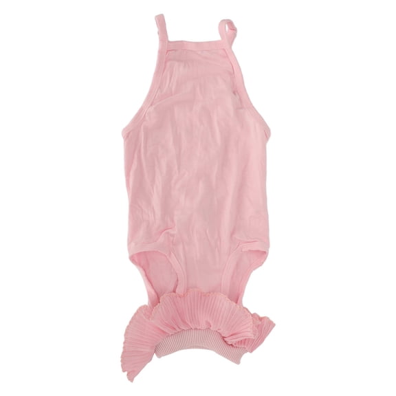 BIMZUC Cat Recovery Suit Lace Neckline, Adjustable Buckle, Soft Modal Fabric, Prevent Licking, Post‑Surgery Wear, Pink, S