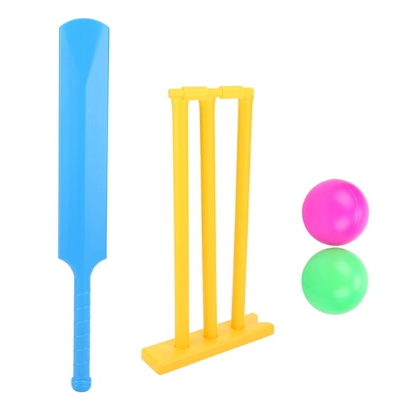 BIMZUC Childrens Toy Cricket Set Sports Interactive Board Game Outdoor Play Gift for Kids (17.7 inches / 45 cm Bat) Multicolor