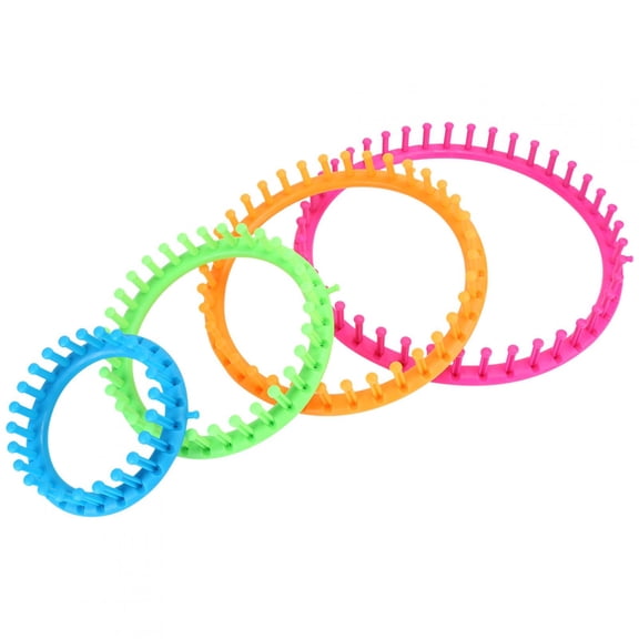 BIMZUC Circle Round Knitting Looms Set Craft Kit Tool with Hook Needle and Pompom Scarf Maker (11 inches / 28 cm)