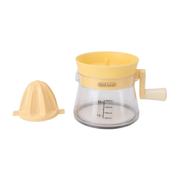 BIMZUC Citrus Juicer Manual Handheld Compact Portable Extractor Household Rotary Squeezer for Lemon Orange Fruit, Durable Kitchen Tool with 3 Pieces, 7.09 inches / 18 cm Length, Yellow