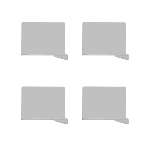 BIMZUC Clear Acrylic Closet Shelf Dividers 4 Pack, AntiSlip, Adjustable, MultiUse Organizer for Clothes, Bags, Books & Office