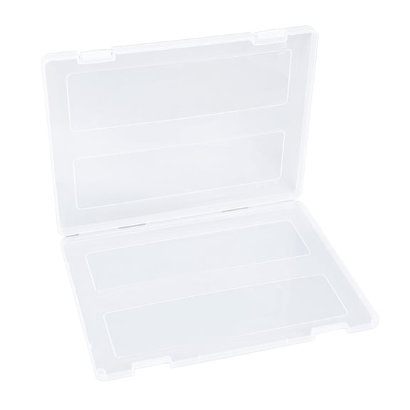BIMZUC Clear Document Storage Case Transparent Plastic File Storage Box with Secure Buckle Lock Office Desk Organization Solution for A5 Paper 9.4 inches / 24 cm