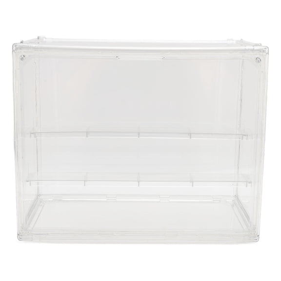 BIMZUC Clear PET Stackable Display Case with Magnetic Door, Detachable Shelves, DustProof for Miniature Figures & Collectibles