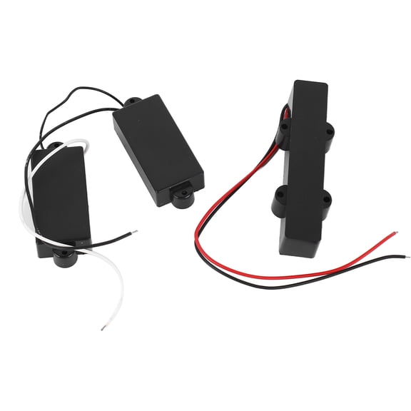 BIMZUC Closed Electric Jazz Bass Pickups Metal Low Noise Powerful Output Enclosed Pickup Set Includes Mounting Screws and Springs for Bass Guitars, 5.91 inches / 15 cm