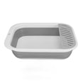 thumbnail image 1 of BIMZUC Collapsible Semi Enclosed Cat Litter Box with Scoop Splash Proof Kitten Toilet Bedpan, 18.1 inches / 46 cm Length, Portable Pet Potty Pan for Indoor Cats & Small Pets, Grey, 1 of 9