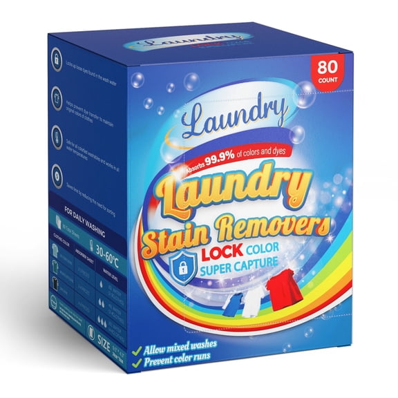 BIMZUC Color Catcher, Laundry Dye-Trapping Sheets, 80 Count, Unscented, Prevent Color Runs