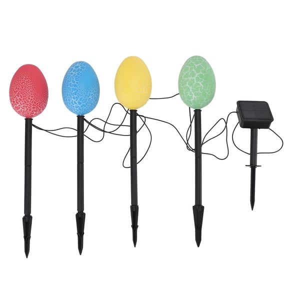 BIMZUC Colorful Egg Solar Light Cracked Eggs Ground Stake Decorative Light for Outdoor Garden Courtyard, 4 Pack