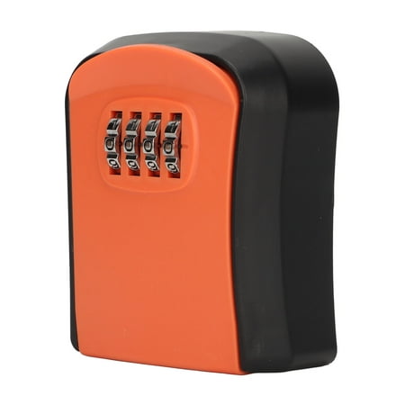 BIMZUC Combination Lock Box Wall Mounted ABS 4 Digit Waterproof Key Storage Box, 5 Keys Capacity, Orange (3.78 in / 9.6 cm)