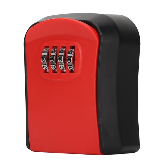 BIMZUC Combination Lock Box Wall Mounted ABS 4 Digit Waterproof Key Storage Box, 5 Keys Capacity, Red (3.78 in / 9.6 cm)