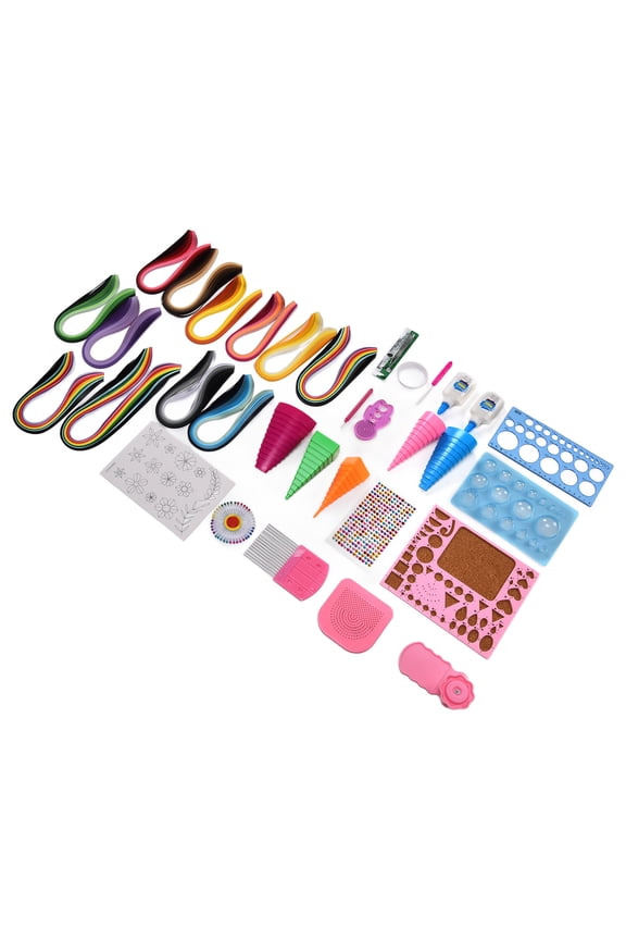 Complete Paper Quilling Kit with 1260 Strips Quilling Tools Tweezers Awl Set for Beginners DIY Craft Scarpbooking Handicrafts Gift Multicolor