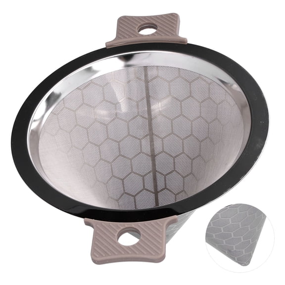 BIMZUC Cone Shaped Strainer Premium Double Ear Stainless Steel Filter Large Capacity Colander for Coffee Tea Leaves Milk Tea Shop Professional Grade Kitchen Tool