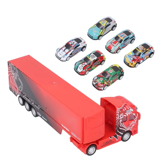 BIMZUC Container Truck Car Model Pull Back Vehicle Toy Simulation Large Size Openable Door Kids 14.57 inches / 37 cm Style 2