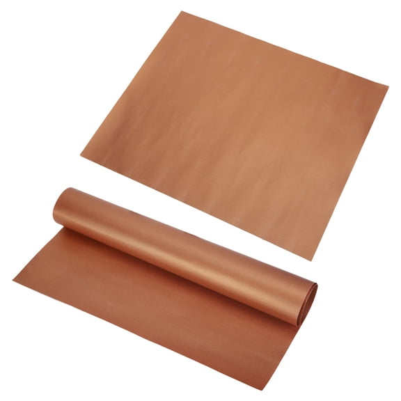 BIMZUC Copper Barbecue Mats Non-Stick BBQ Grill Mat Heat Resistant Teflon Baking Pads for Outdoor Camping Cooking Kitchen Grilling Accessories, 15.7 x 13.0 inches / 40.0 x 33.0 cm (2 Count)