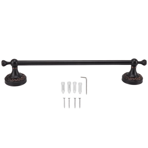 BIMZUC Copper Retro Towel Bar 40CM Durable, SpaceSaving Single Rod, TiltProof Design, Elegant Black Antique Finish