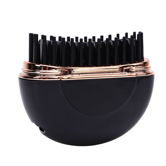 BIMZUC Cordless Hair Straightener Brush, Fast Heating Rechargeable Hot Brush Mini Portable Flat Iron Curler for All Hair Type, Black