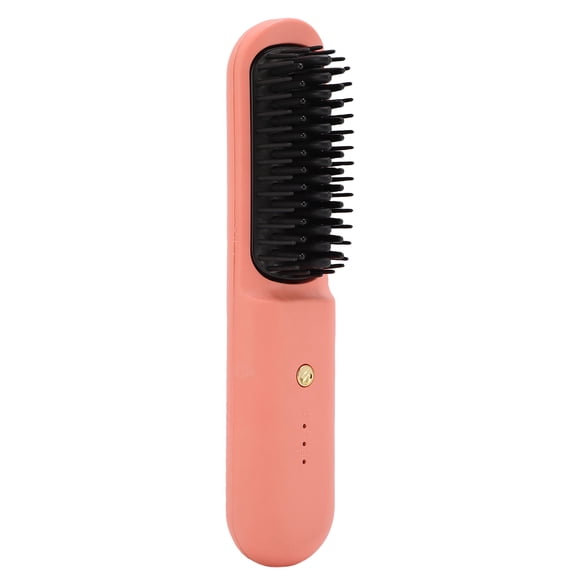 BIMZUC Cordless Hair Straightener Brush, Portable Mini Hot Styling Comb with 2600mAh USB Rechargeable Battery, Travel Size Hair Straightening Curler for All Hair Types