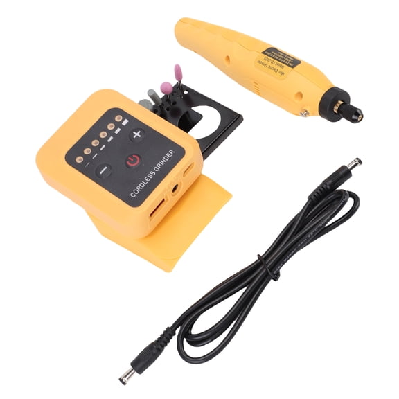 BIMZUC Cordless Rotating Tool Kit 6-Speed Mini Rotatable Grinder Engraver 6000-18000rpm for DCB 20V Battery with Work Bench Charging Dock and 24 Multi-Functional Craft Accessories (10.63 in / 27 cm)