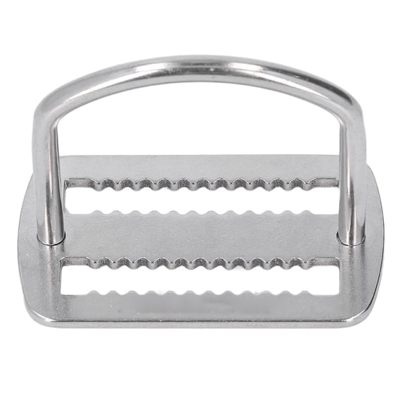 BIMZUC D Ring Webbing Harness Belt Retainer Stainless Steel Slide Keeper Stopper for Diving Accessories, 2.76 inches / 7 cm, Silver