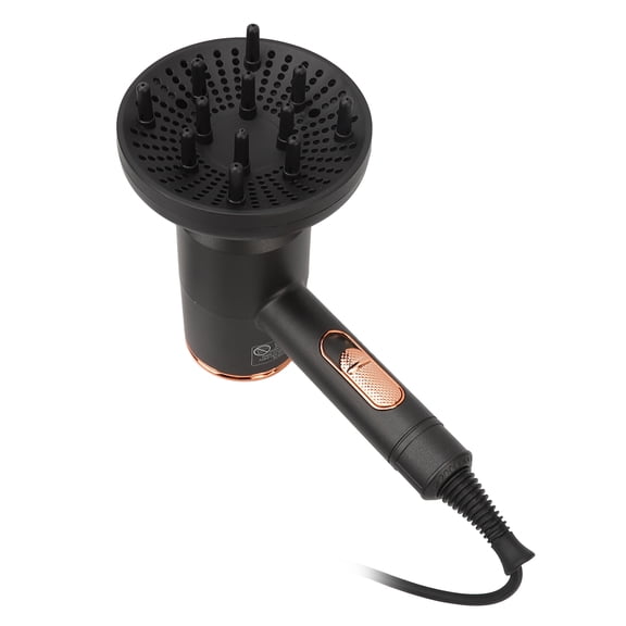 BIMZUC D087 High Power Ionic Hair Blow Dryer, Constant Temperature Anti-Static Technology, Portable Salon Quality Styling Tool with Concentrators and Diffuser, Black Gold, EU Plug 220V