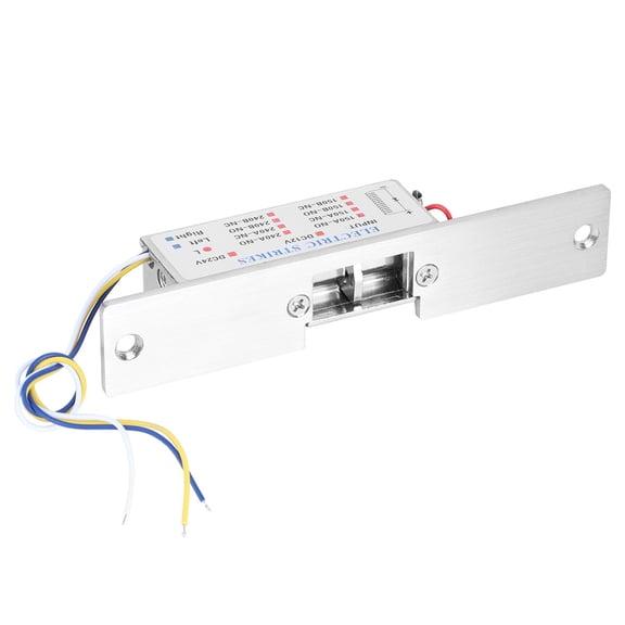BIMZUC DC 12V NC NO Type Electric Cathode Lock Door Access Security Locks with Signal Feedback for Wooden Metal Doors (5.9 x 1.2 in / 15 x 3 cm)