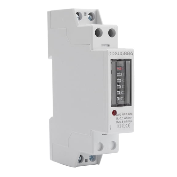 BIMZUC DDSU5886 Single Phase Energy Meter 5(60)A 230V 35mm DIN Rail Mount Mechanical Electricity Circuit Tester (4.6 inches / 11.7 cm)