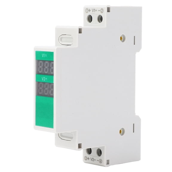 BIMZUC DIN Rail Voltmeter DC 11V-310V LED Digital Display Voltage Tester 2-Circuit Voltage Meter Din Rail Mount Electricity Tester Pen Alternative Contactless Detector Tool