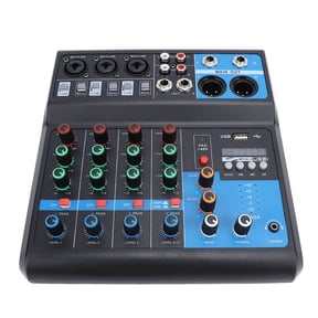 BIMZUC DJ Mixer 5 Channels Multifunctional Reverberation Delay Effect Sound Board Console 100-240V US Plug Audio Controller
