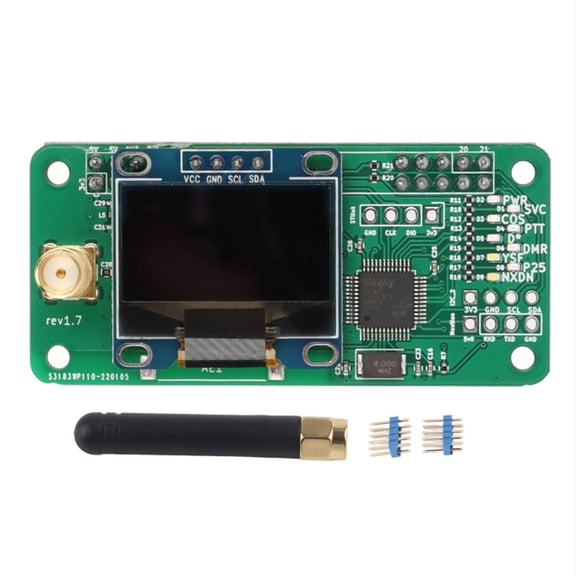 BIMZUC Digital Display MMDVM Hotspot Portable JumboSpot Radio WiFi Digital Voice Modem Supports DMR D-Star P25 SystemFusion with Built-in LED Indicators SMA Antenna for Raspberry Pi