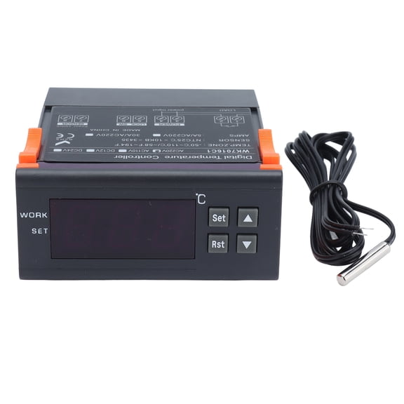 BIMZUC Digital Electronic Temperature Controller Thermostat WK7016C1 with LCD Display Sensor Probe AC 220V 5A Relay, High Accuracy