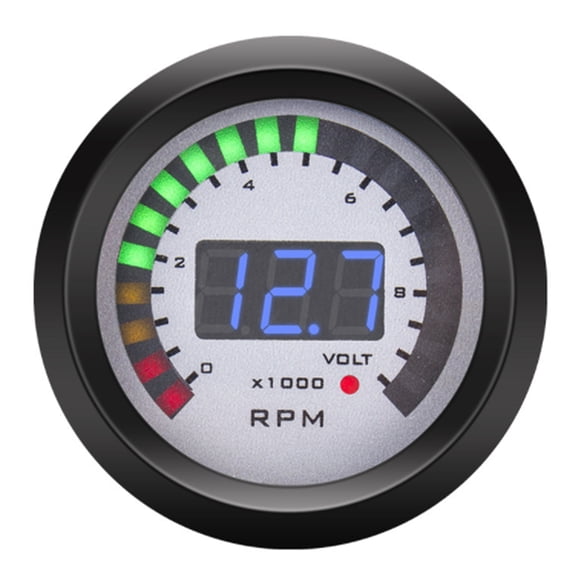 BIMZUC Digital Tachometer 52mm / 2.05 inches 0-9999 RPM Gauge Replacement for 12V 4 6 8 Cylinder Gasoline Vehicles Auto Revolution Meter with Connection Cable