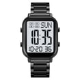 thumbnail image 1 of BIMZUC Digital Watch for Men Women, 30M Waterproof Wristwatches with Backlight Chronograph Alarm, 9.05 inches / 23 cm Stainless Steel Band, Black and White, 1 of 9