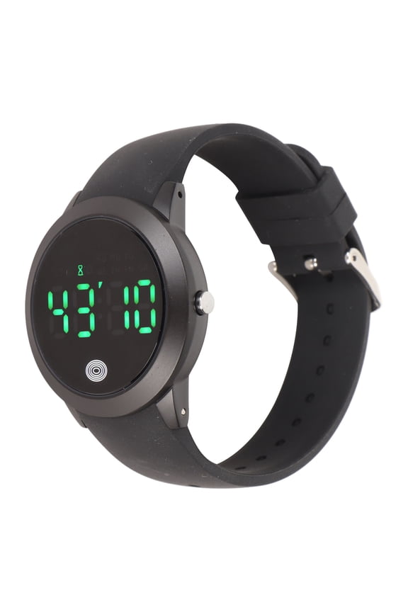 Digital Waterproof Watch Color Touch Screen Countdown Timer 12 24 Hours Sports Watch Black Shell Black Belt Small