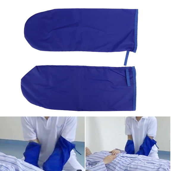 BIMZUC Disabled Patient Elderly Transfer Moving Gloves Bed Nursing Lift Sliding Gloves, Blue, 8.3 x 22 inches / 21 x 56 cm