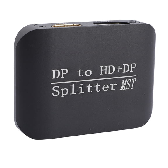 BIMZUC DisplayPort to DisplayPort and HD Display Interface Splitter Adapter, 8K at 30Hz DP Output, 4K at 60Hz HD Dual Monitor Extended Mirror MST SST Modes Support, Iron Shell Casing