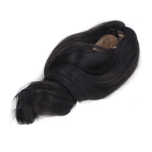 BIMZUC Doll Hair Wig for 1/6 BJD Dolls (6.1-6.89 inches / 15.5-17.5 cm Head Circumference), Soft Silky Long Curly Replacement Hairpiece Accessory, Beautiful Realistic DIY Doll Making Supply - Black