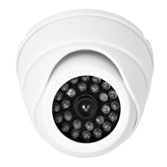 BIMZUC Dome Simulation Dummy Fake Security Camera with Flashing Red LED Light, Indoor/Outdoor Decoy (3.94 inches / 10 cm) [cite: 2]