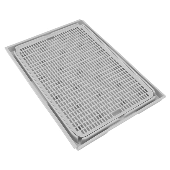 BIMZUC Double Layer Cat Litter Trapping Mat, Waterproof Honeycomb Sifting Kitty Box Catcher, Anti-Slip Washable Pad, 16.9 x 12.9 in / 43 x 33 cm, Light Gray