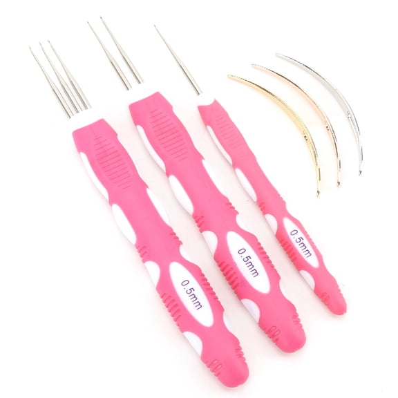 BIMZUC Dreadlocks Crochet Hook 0.5mm Fast Braiding Wear Resistant Long Lifespan Interlocking Tool Set, 6 Pieces (18 cm / 7.09 inches)