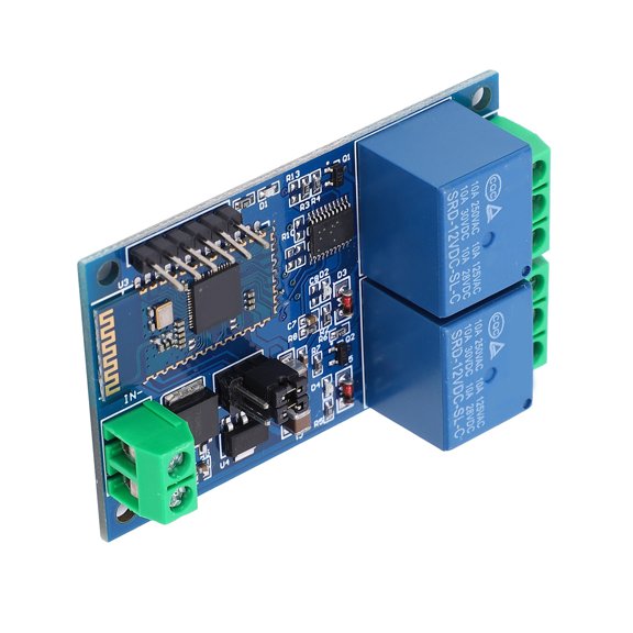 BIMZUC Dual Channel Bluetooth Relay Module Plastic DC12V for Remote Control of Mobile APP Electrical System Switch Board 10meters 32.8ft Range 1 Count
