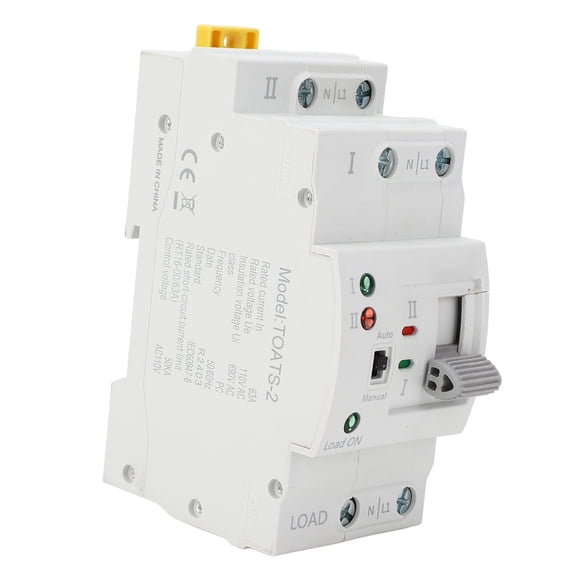 BIMZUC Dual Power Automatic Transfer Switch 2P 63A 110V Electrical Circuit Generator Changeover Controller Millisecond Uninterrupted ATS For Home Backup