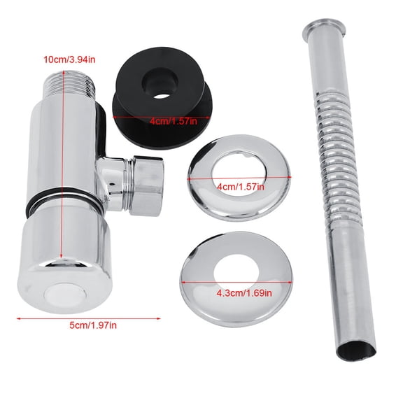 BIMZUC Durable Zinc Alloy Flush Valve, Manual Toilet Hand Pressing Flushing Tool for Home Office Hotel Bathroom, Silver Finish (3.94 x 1.97 inches / 10 x 5 cm)