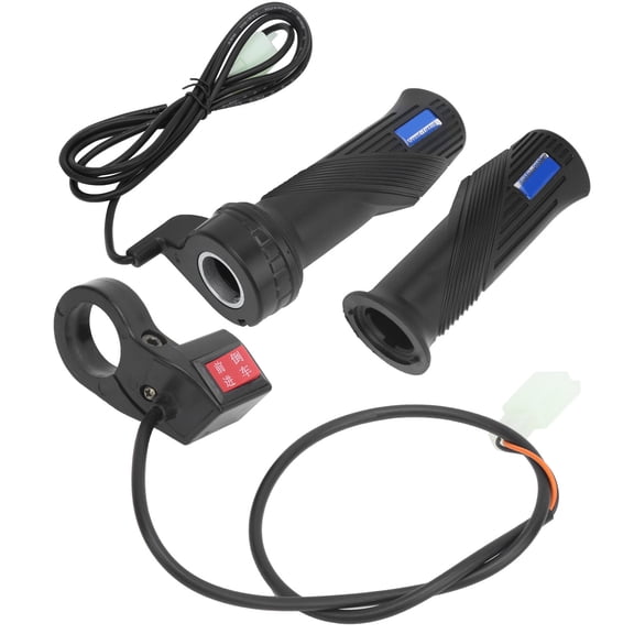 BIMZUC Electric Bicycle Handle Grip Set with Forward and Reverse Gear Switch Scooter Accessory, ABS Rubber Replacement Parts, 6.7 inches / 17 cm
