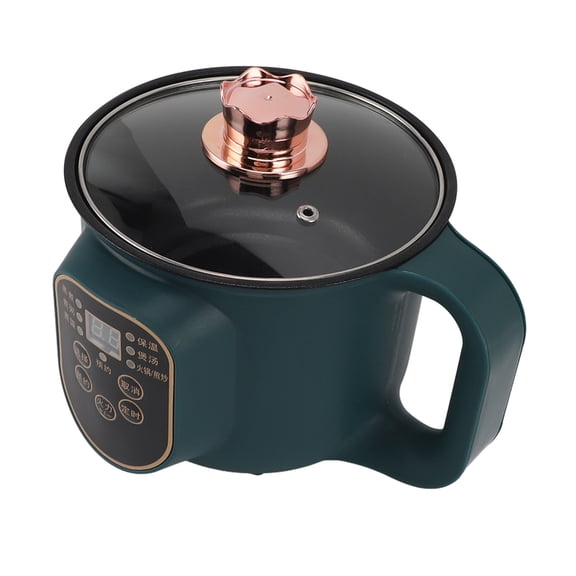 BIMZUC Electric Cooking Pot, 1.8L 600W Portable Multi-Function Mini Hot Pot with Non-Stick Liner, Rapid Noodle Ramen Cooker for Home, Office, Dorm, and Travel, Green (8.66 x 7.87 in / 22 x 20 cm)