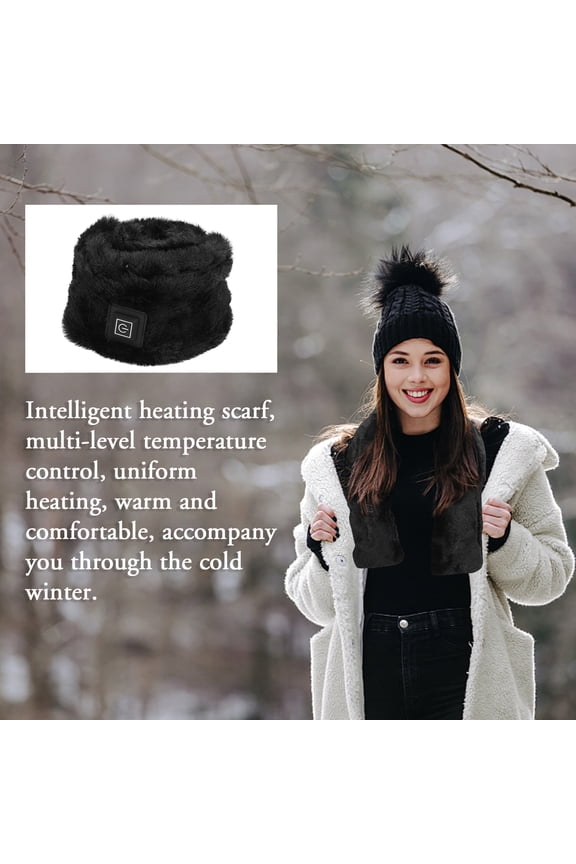 Electric Heated Scarf Winter Warm Neck Wrap Battery Powered Neck Heat Pad Washable with 3-Level Temperature Adjustment for Men & Women