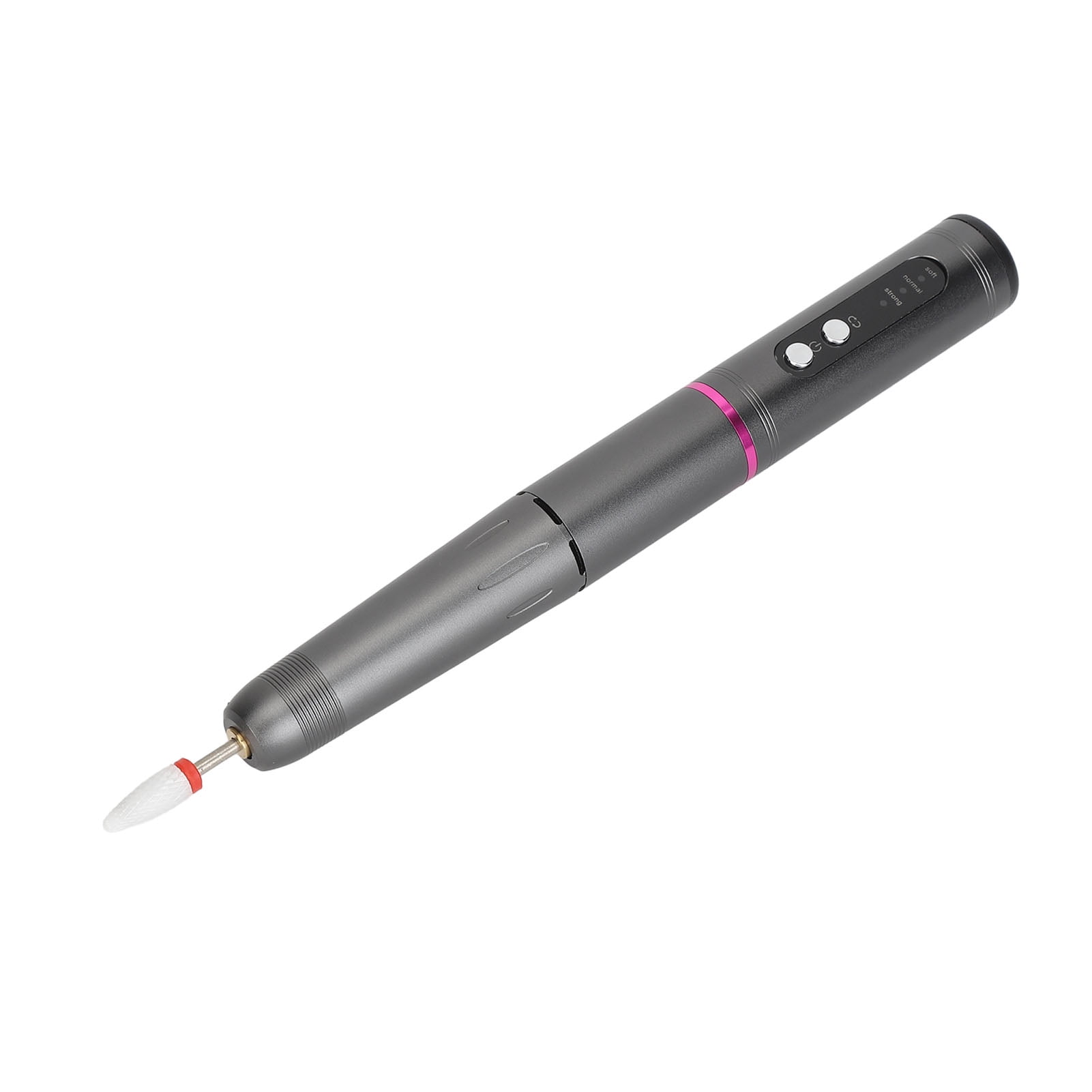 BIMZUC Electric Nail Drill Machine Portable 18000 RPM Efile Electrical Nail File Kit for Acrylic Nails, Manicure Pedicure Polishing Grinding Tool with Built-in Battery, Grey (7.87 inches / 20 cm)