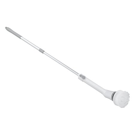 BIMZUC Electric Spin Scrubber Cordless with 6 Replaceable Brush Heads and Extension Handle for Tile Floor Bathroom Cleaning White