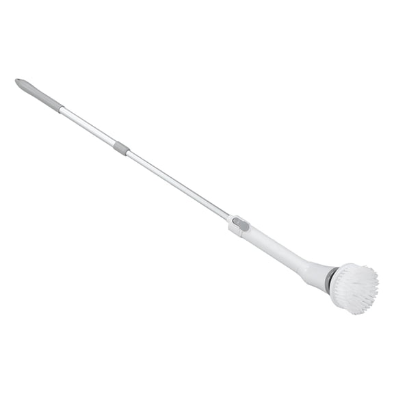 BIMZUC Electric Spin Scrubber Cordless with 6 Replaceable Brush Heads and Extension Handle for Tile Floor Bathroom Cleaning White