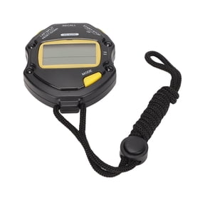 BIMZUC Electronic Stopwatch 2 Line Display 20 Lap Memory Digital Sports Stopwatch with Countdown Timer, Clock and Alarm Function - Black (5.9 inches / 15 cm)