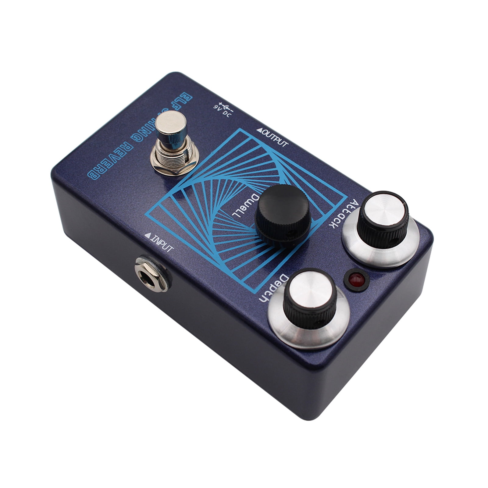 BIMZUC Elf Spring Reverb Pedal Vintage Simulation Guitar Effects Adjustable Pre-Delay Dwell Control Depth Knob for Rock Jazz Experimental Sounds Dark Blue