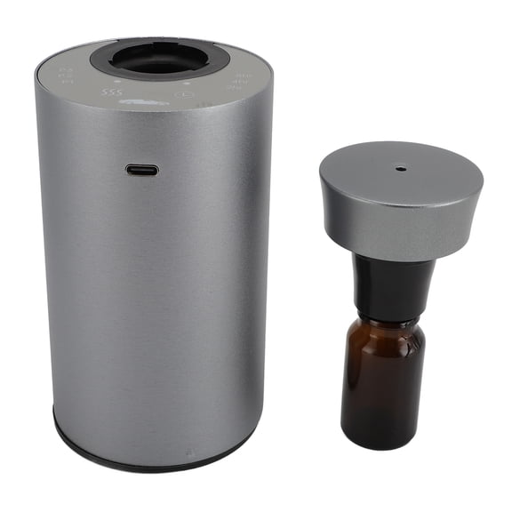 BIMZUC Essential Oil Diffuser Small Portable Car Silent Battery Operated Waterless Spray Grey (6.3 inches / 16.0 cm)